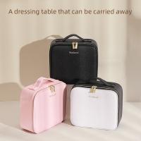 Estuche De Maquillaje Portátil Con Espejo Y Divisores Ajustables En 3 Colores Organizador Impermeable Para Cosméticos Regalo - details 1