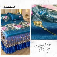 Funda de cama Classic Blue 2/3 Washa Ink con banda elástica - details 0