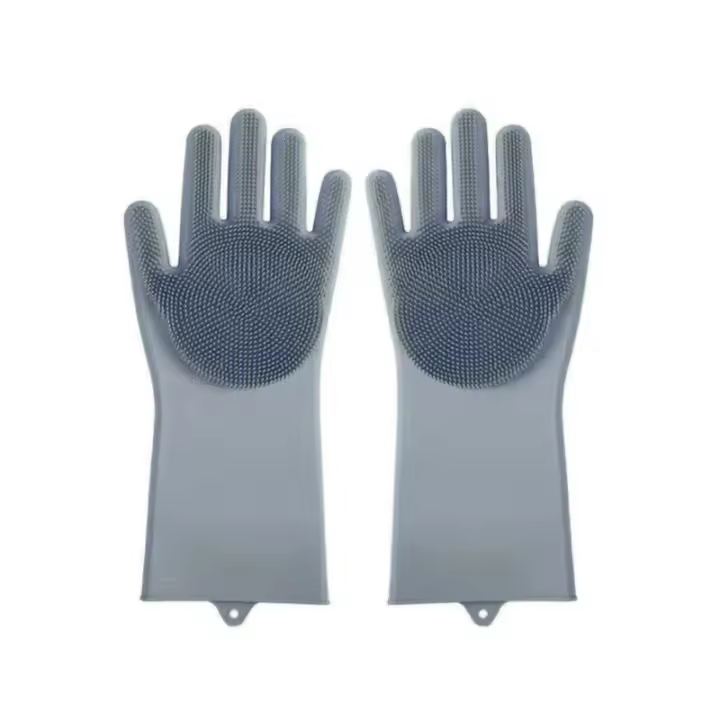 Guantes de Baño de Silicona para Mascotas Limpieza de Belleza para Gatos y Cachorros - 1