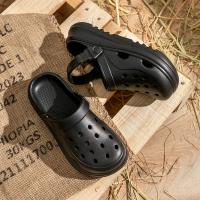 Zuecos de plataforma calados para mujer, sandalias de playa antideslizantes de verano 2025, zapatillas de suela gruesa a la moda para mujer, calzado para jardín Eva - details 6