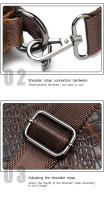 Bolso crossbody de moda para hombres hecho de cuero genuino, bolso flip crossbody para hombres, bolso de hombro casual para hombres - details 17