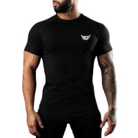 Camiseta transpirable de algodón para hombre, Camiseta con estampado sólido de 0 Cuello, manga corta, informal, culturismo, entrenamiento deportivo, Verano - details 1