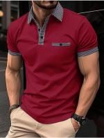 Gran venta de verano de polos de manga corta para hombre con botones a juego de color deportivo. - details 1