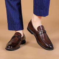 Mocasines de hombre, zapatos de cuero de un pedal de cuero genuino, primera capa de cuero de vaca de hombre - details 31