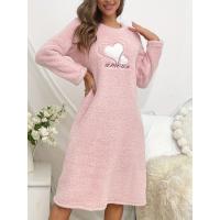 Camisón de manga larga para mujer, vestidos de forro polar, vestido Midi de felpa gruesa, camisa de noche peluda, Jersey, sudadera - details 3