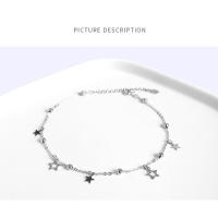 Nuevo estilo S, tobillera de estrella Simple de cinco puntas con cuentas redondas de plata pura con personalidad, joyería de moda de playa - details 0