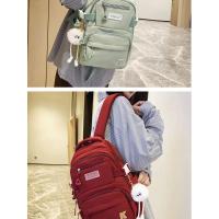 Nombre: mochila ligera y elegante con múltiples bolsillos para el trabajo, mochila escolar para estudiantes, con colgante, Color - details 7