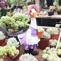 Estatuilla de Pato de Resina Exquisita Adorable Arte Duradero para Jardín Adorno de Granjero - details 5