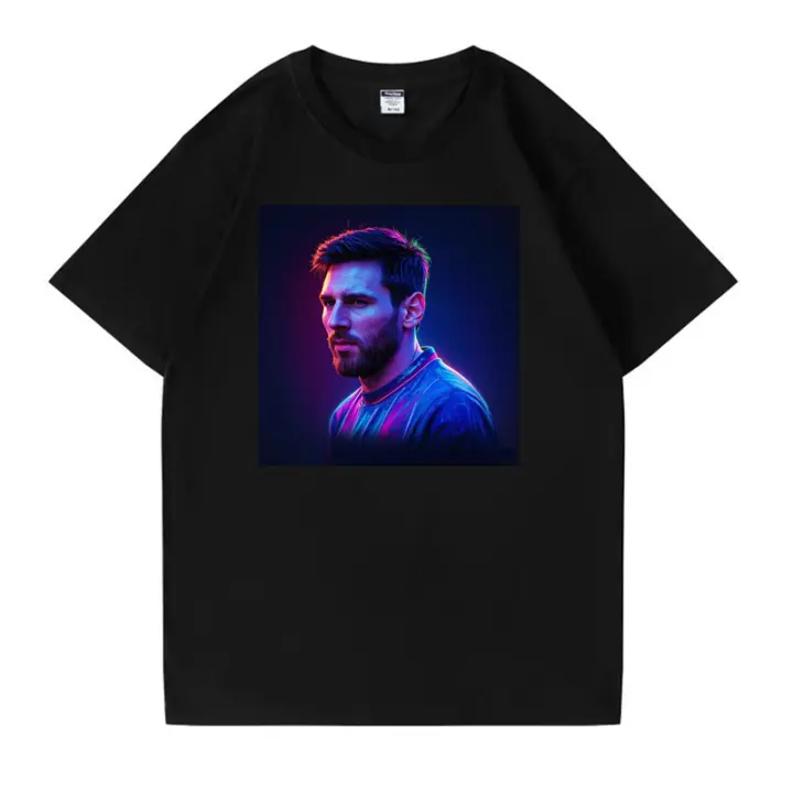 2025 Camiseta para hombre Camiseta negra pura 100% algodón Camisetas Messi blanco última novedad camiseta de fútbol Camiseta de fútbol - 1