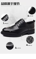 Zapatos de cuero de vaca de primera calidad Mocasines negros para hombres con cordones hechos a mano Calzado formal de negocios británico - details 7