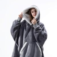 Manta de Sudadera con Capucha de Vellón Sherpa de Alta Calidez Tamaño Grande para Adultos - details 1