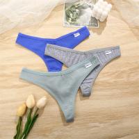 4 Uds., ropa interior lisa de algodón a rayas para mujer, bragas sexis con cintura en V, Tanga para mujer, Bikini cómodo y suave con espalda en T, M-XL - details 11