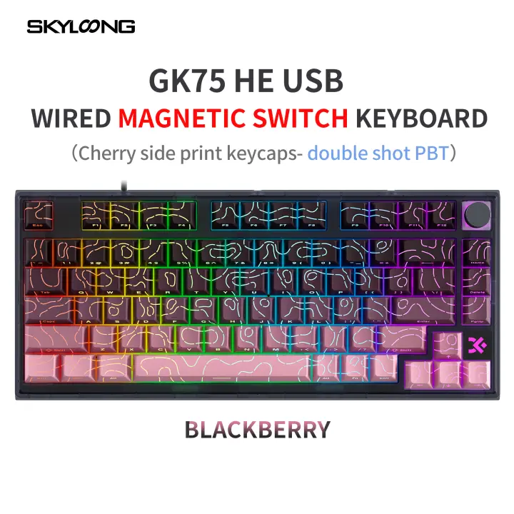 Teclado de Juegos SKYLOONG GK75 HE Interruptor Rápido TKL 8KHz de Poling Rate Topográfica PBT - 1