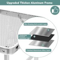 Mesa Plegable, fácil de Guardar, Mesa de Picnic compacta y portátil para Parrilla, Camping al Aire Libre, jardín, Patio, Comedor, Barbacoa, Fiesta, Mercado, 3 pies (Mediana, Plateada) - details 3