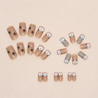 24Pcs/Box Uñas Postizas Francés Arco Iris Con Patrón De Corazón Blanco Uñas Postizas Largas Cuadradas Cubiertas De Plástico Para Manicura - details 13