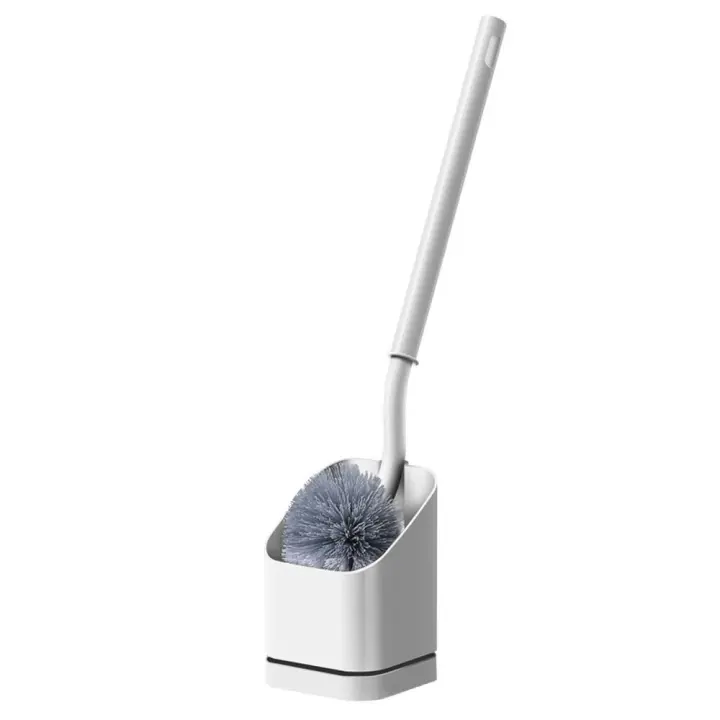 Soporte de limpieza de mango largo de plástico para el hogar, Herramientas de limpieza de baño sin perforaciones, cepillo de inodoro - 1