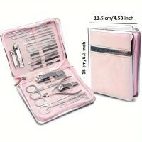 Juego de cortaúñas de acero inoxidable para el hogar, cortaúñas con caja recortadora, herramientas de manicura y pedicura, 26 piezas - details 6