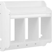 Pared para Niños, Librería Infantil Flotante, Estantes de Pared con 3 Compartimentos y 4 Ganchos de Pomo, para Guardería, Habitación Infantil y Sala de Juegos, Blanco - details 8