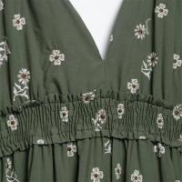 PB&ZA2025 elegante vestido largo con tirantes, cuello en V, estampado bordado y temperamento, ropa de mujer. - details 11