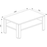Mesa de sofá con estante, mesa de centro, mesa central, madera ecológica, diseño moderno, medidas: 100 x 60 cm - details 2