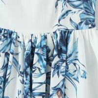 Vestido de verano 2025 con estampado floral, cuello halter en contraste de color, sin espalda, falda corta, nueva moda para mujer - details 3