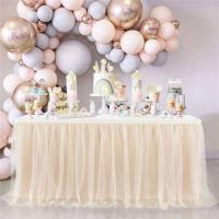 Mantel de Mesa de Fiesta de Tul Rosa y Morado Accesorio de Hogar para Cumpleaños y Boda - details 2