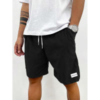 Shorts De Lino Para Hombre Verano Casual Playa Baloncesto Pantalones Cortos De Color Sólido Etiqueta Deportiva Talla Media - details 4