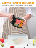 Bandeja de silicona para cubitos de hielo con tapas, molde cuadrado para hacer hielo sin BPA 6/8, reutilizable y Flexible para whisky y cócteles - details 7