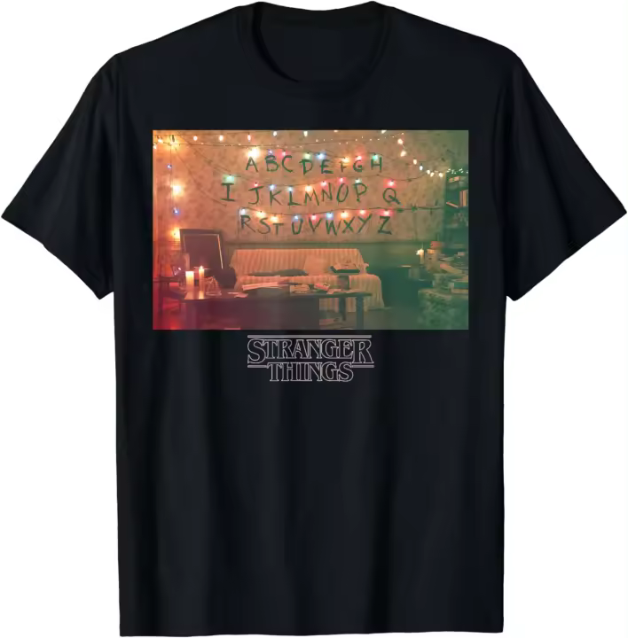 Camiseta con retrato de luces de Navidad de Stranger Things - 1