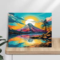 RUOPOTY-Kit de pintura por números para adultos, lienzo moderno al óleo acrílico, puesta de sol, paisaje de plumas, regalo de decoración del hogar, 40x50cm - details 1