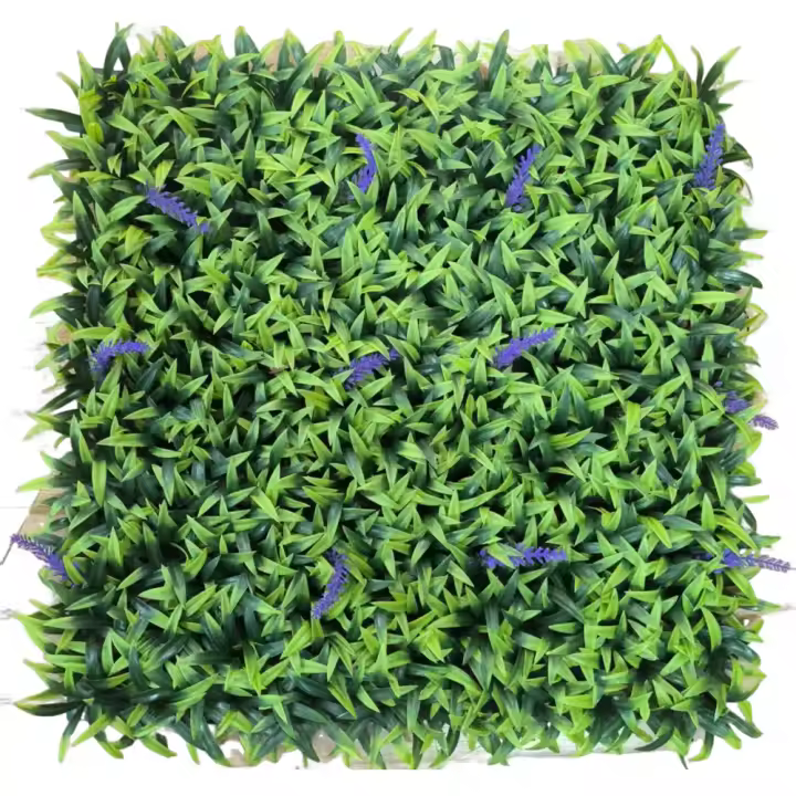 Panel de pared de plantas artificiales DIY, flor, protección UV, hoja de planta de arce de simulación, duradera, sin riego, estera de hierba verde falsa - 1