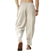 Pantalones de lino y algodón para hombre, ropa de calle transpirable, de Color sólido, informal, para correr, primavera y verano - details 9