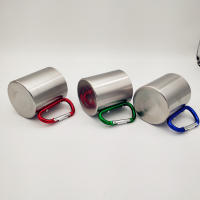 Taza portátil de acero inoxidable para acampar, taza con asa, mosquetón, escalada, mochilero, senderismo, 220Ml - details 5