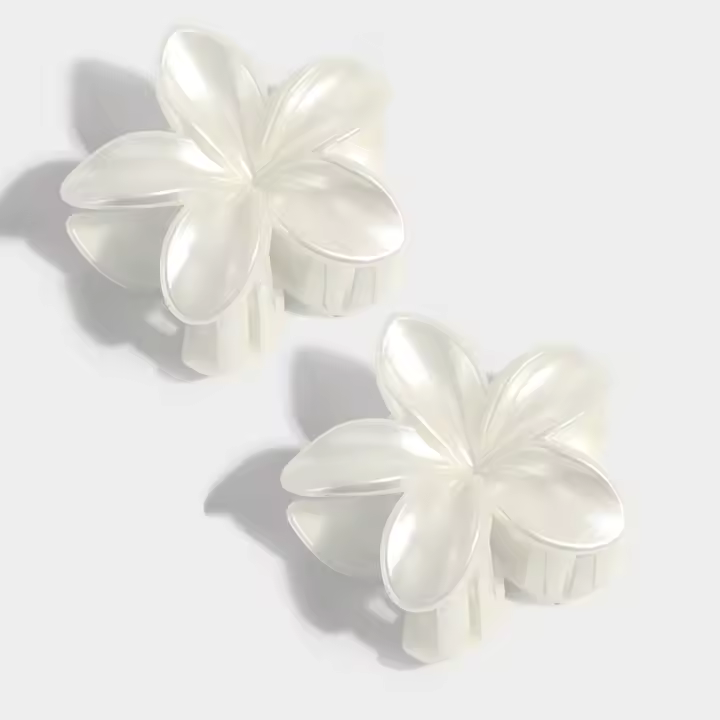 Clips de Cabello de Flor Blanca Estilo Bohemio para Mujeres Accesorios de Playa Casuales - 1
