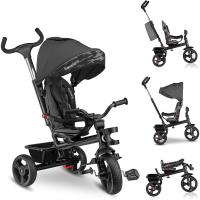 Haari Bicicleta 2 en 1 Menores hasta 25 kg 1,5-5 años Triciclo- Carrito Cesta espaciosa, Bolsa y portavasos Cinturones de 3 Puntos con Fundas Toldo Reposapiés Azul Oscuro - details 10