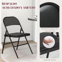 Juego de 2 Sillas Plegables Sillas Abatibles con Respaldo y Estructura de Acero para Salón Oficina Estudio 45x46x78 cm Blanco - details 12