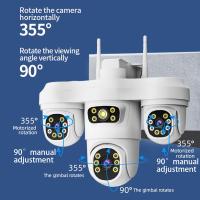 Cámara de seguridad exterior WiFi con 3 lentes PTZ, visión nocturna en color, seguimiento humano, alarma de sonido y luz, cámara de vigilancia - details 8