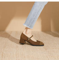 Zapatos sencillos estilo francés de tacón medio y punta cuadrada Merceditas - details 12