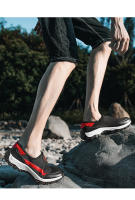 Zapatos de senderismo al aire libre para hombre, zapatos de viaje antideslizantes marrones, zapatos deportivos transpirables para caminar - details 6
