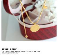 Collar con colgante de medalla con retrato de reina, cadena de clavícula salvaje para mujer, joyería de acero de titanio - details 5