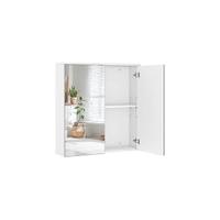 Armario de Baño Pared 59,5x31x59,5cm Mueble Baño Suspendido con Dos Puertas Armario Colgante para Cocina Cuarto de Baño,Lavadero,Ajustable Bandeje y Antivuelco - details 10