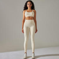 Conjunto de Yoga Sin Costuras para Mujeres Chaleco de Entrenamiento, Pantalones, Sujetador, Shorts de Gimnasio, Leggings de Correr de Cintura Alta Conjuntos Deportivos - details 6