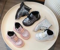 Kids Ankle Boots Fashion Versatile Girls' Patent Leather Short Boots with Love Sequins Children Princess Boots with Side Zipper - details 1