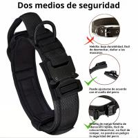 Collar táctico para perros, accesorio de nailon ajustable para entrenamiento de perros con asa de control y hebilla resistente para perros - details 1