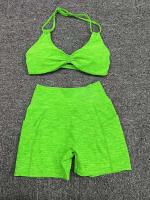 Traje de entrenamiento de gimnasia reforzado deportivo para mujer, ropa deportiva para mujer, traje de yoga rosa, verde y rojo 2024 - details 2
