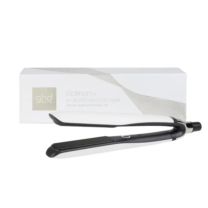 platinum+ blanca - Plancha de pelo profesional inteligente, menos rotura del cabello, más brillo y protección del color, tecnología Ultra-zone, temperatura óptima de peinado 185ºC homogénea - 1