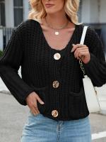 Chaqueta de Punto para Mujer Vintage Coreana Cuello en V, Moda Tendencia 2024, Attractiva - details 6