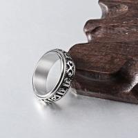 Anillo giratorio de acero de titanio para hombre y mujer, joyería de pareja Mantra Heart Sutra de seis caracteres - details 3
