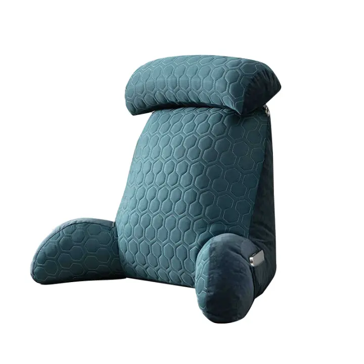 Cojín de Lectura de Latex Refrescante Almohada de Espalda Grande Desmontable y Lavable para Sofá - 1