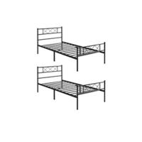 Cama de Metal Moderno con Marco Tamaño Individual/Doble Diseño Youth Somier Blanco - details 13